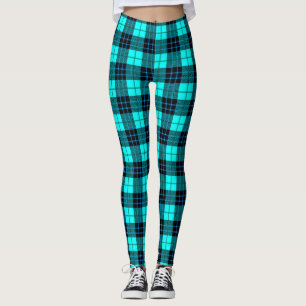 Blau Kariert Leggings