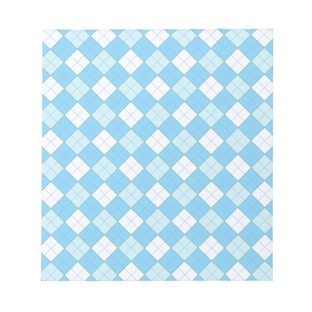 Blau Kariert Notizblock (Vorderseite)