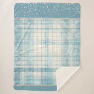 Blau Kariert Sherpadecke