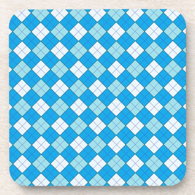 Blau Kariert Untersetzer (Vorderseite)