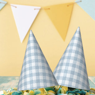 Blau karierter Geburtstag Partyhütchen