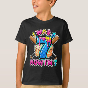 Blau karierter Ich war 6 jetzt bin ich 7 Geburtsta T-Shirt