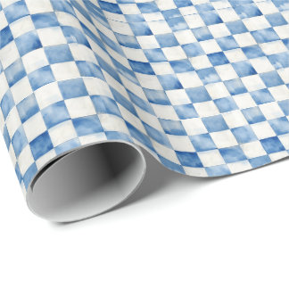 Blau kariertes dekoratives Geschenkverpackungspapi Geschenkpapier