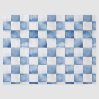 Blau kariertes dekoratives Tissue-Papier Seidenpapier