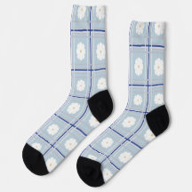 Blau kariertes Gänseblümchen-Muster