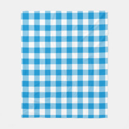 Blau kariertes nahtloses Quadratmuster Fleecedecke