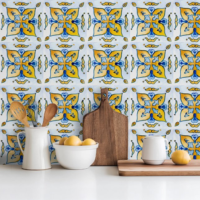 Blau-Keramik-Kachel aus mediterranem Kunsthandwerk Fliese (Von Creator hochgeladen)