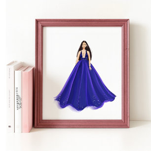 Blau, Kunstwerk, Modedarstellung Poster