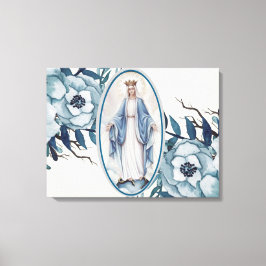Blau | Lady of Grace | Jungfrau Mary | Spitze Leinwanddruck