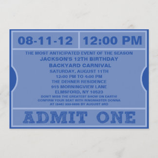 Blau lässt ein Karten-Einladungs-Geburtstags-Party Einladung