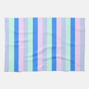 Blau, Lavendel, Rosa und Pastellfarben Grüne Strei Geschirrtuch