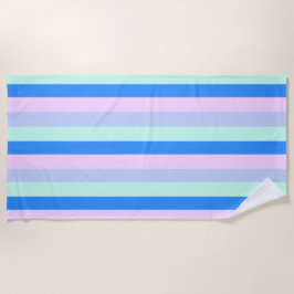 Blau, Lavendel, Rosa und Pastellfarben Grüne Strei Strandtuch