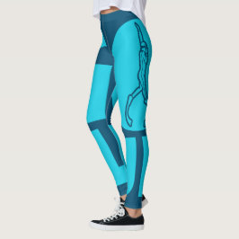 Blau Leggings