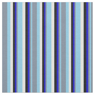Blau, Light Slate Grau, Blau, Schwarz & Light Cyan Stoff