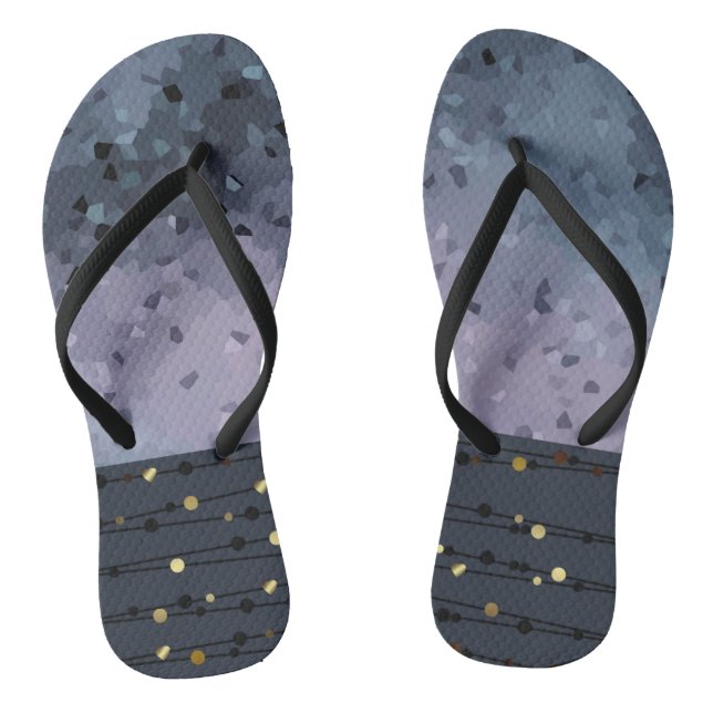 Blau-lila, Abstraktion Flip Flops (Fußbett)