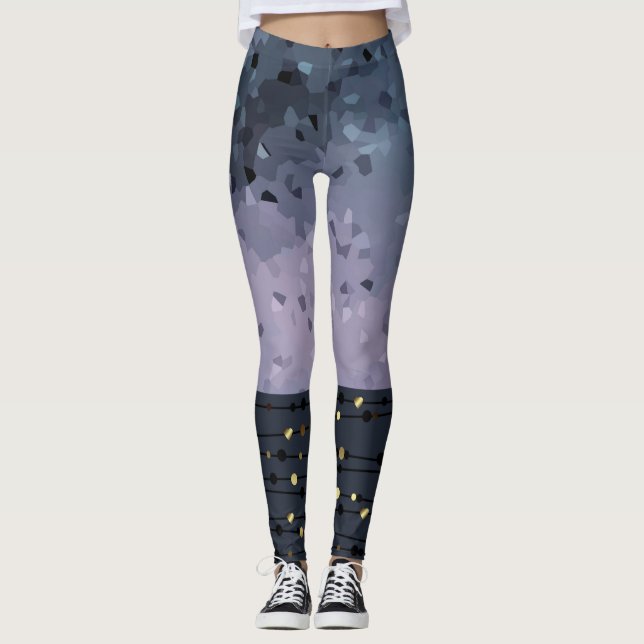 Blau-lila, Abstraktion Leggings (Vorderseite)