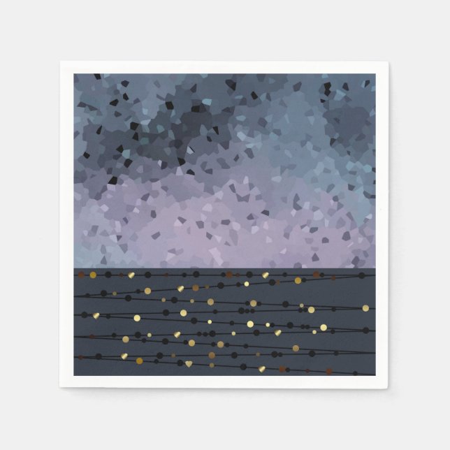 Blau-lila, Abstraktion Serviette (Vorderseite)