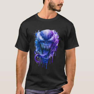 Blau Lila Alien-Monster-Splatter-T-Shirt T-Shirt