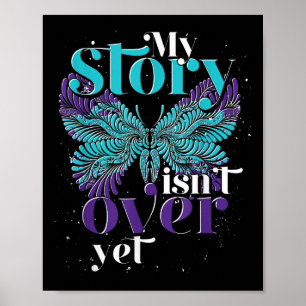 Blau Lila Band Schmetterling Suizidprävention Poster