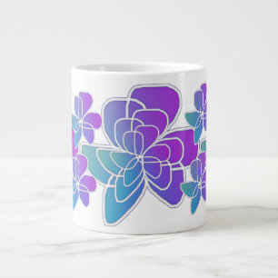 Blau Lila Floral  Jumbo-Tasse