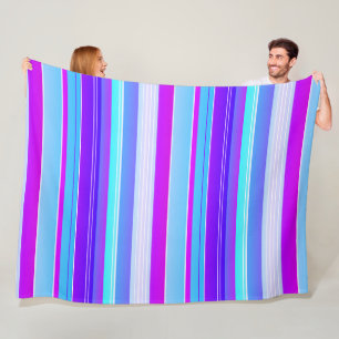 Blau lila, gestreift fleecedecke
