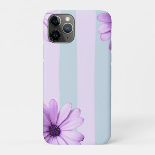 blau-lila gestreiftes Gänseblümchen-Muster Case-Mate iPhone Hülle