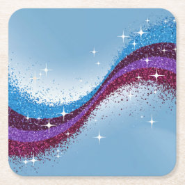 Blau, Lila Glitzer Funkelnd Untersetzer Set
