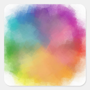 Blau Lila Grün Rosa Rot Gelb Orange Vorlage Quadratischer Aufkleber