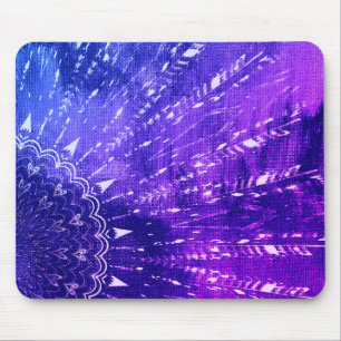 Blau Lila Mandala Wolken Boho Bohemian Mousepad