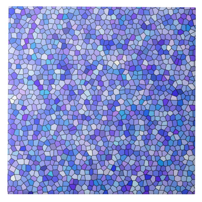 Blau Lila Mosaikmuster Fliese (Vorderseite)