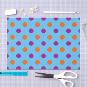 Blau Lila Orange Punkte-Muster Seidenpapier