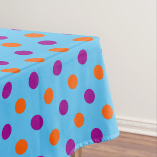 Blau Lila Orange Punkte-Muster Tischdecke