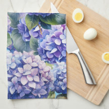 Blau Lila Pink Hydrangea Muster Küchentücher