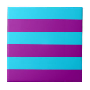 Blau Lila Streifen Design  Fliese