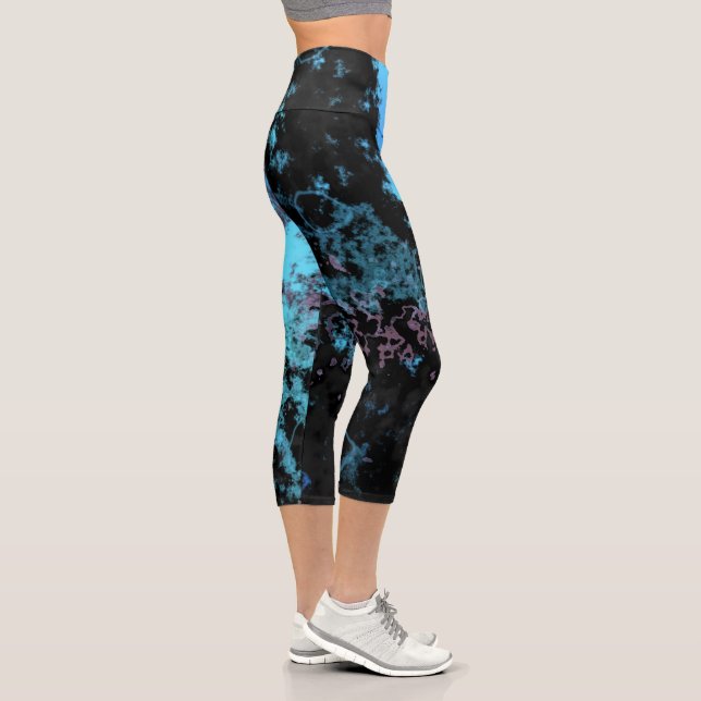 Blau Lila und Grau Capri Leggings (Rechts)