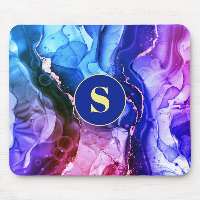 Blau, Lila und rot-violett Flüssigkeits-Tinte, Mon Mousepad (Vorne)