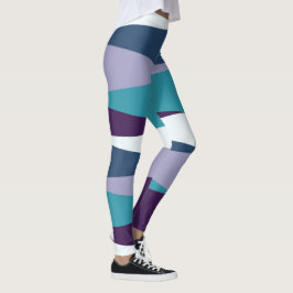 Blau Lila und weiß Leggings