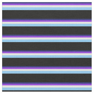 Blau, Lila, weiß, hell Blau und Schwarz Stoff