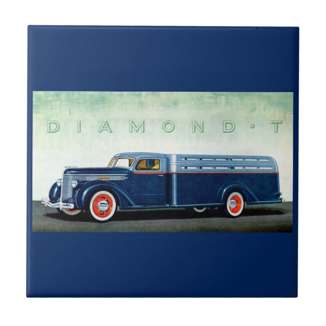 Blau-LKW 1937 des Diamanten T Fliese (Vorderseite)
