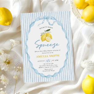 Blau Mama's Haupt Squeeze Zitrone Baby Shower Einladung