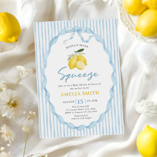 Blau Mama's Haupt Squeeze Zitrone Baby Shower Einladung