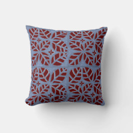 Blau-Maroon-Blatt-Motiv Kissen Kissen