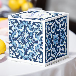 Blau mediterrane Kacheln für Hochzeitsliebkost Geschenkschachtel