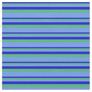 Blau, Meeresgrün und Blumenkornblauer Farbe Stoff