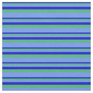 Blau, Meeresgrün und Blumenkornblauer Farbe Stoff