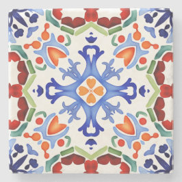 Blau mexikanische Farbfliesen Brautparty bedruckt Steinuntersetzer