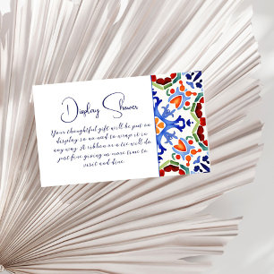 Blau-mexikanische Fliesen mit Brautparty Begleitkarte