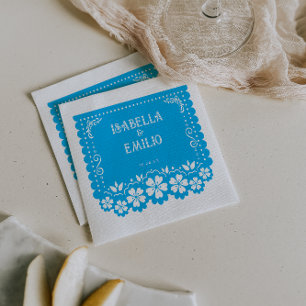 Blau Mexikanische Papel Picado Hochzeit Serviette