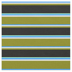 Blau, Minzcreme, Grün, Schwarz und Aquamarine Stoff