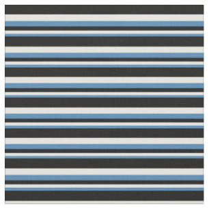 Blau, Minzcreme und schwarz gestrichenes Muster Stoff